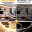 40Ft COB LED Strip Lights, Warm White 3000K Dimmable LED Light Strip with Remote, Seamless & No Strobe, Flexible & Cuttable, Complete Kit for Kitchen, Bedroom, Cabinet Lighting