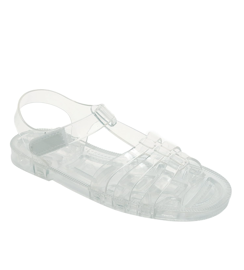 Toddler Sandals Jelly Shoes Girls Unisex Boy Flat Retro Slides Clear Kids Water Slippers Slingback Summer Beach Size 29 Adjustable Buckle Glitter Dress Soft
