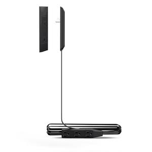 Flat-Face Outlet Extender with 3 Receptacles, Ultra-Thin Wall Plate Plug with Cord Extender and 3 Outlets Power Strip, Flat Extension Cord 3 ft, Surge Protector 300J, Black