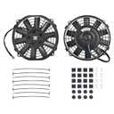 SSN 7" Electric Radiator Cooling Fan Assembly Kit, Push Pull Electric Radiator Universal Slim Fan with 12V 80W Mount Kit Black 2 Pack