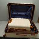 Coolife Luggage 3 Piece Set Suitcase Spinner Hardshell Lightweight TSA Lock (Apricot White, 3 Piece Set,(20in/24in/28in)