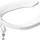 Commercial Toilet Seat Front Open, Toilet Seat Public 18.5 Inch Elongated Toilet Seat for Church, School, Hospital, Office,Heavy Duty Toilet Lid Common(White)