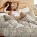 Bedsure 100% Muslin Cotton Duvet Cover King Size - Ultra-Soft Gauze Duvet Cover, PureWoven Breathable & Lightweight Bedding Set with Button Closure and Corner Ties (Linen, King, 104"x90")
