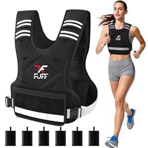 FUFF Weighted Vest Woman, 20-32 Lb Adjustable Weight Vest for Women Men, Female Strength Training Body Vest for Walking Exercise Running Workout