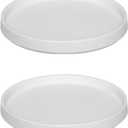Ceramic Plant Saucer 7 Inch, 2 Pack Round Plant Trays for Indoors/Outdoors, Flower Pot Saucers for Holding Water Drips and Soil, Ceramic Drainage Tray for Plant Pot (Frosted White)