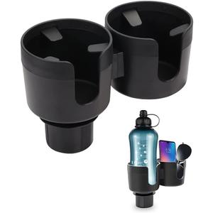 JINKEY Dual Cup Holder Expander for Car, 2 in 1 Multifunctional Large Car Cup Holder Expander Adapter with expanded 2.69"- 3.94" Adjustable Base for Bottles Cups Drinks Snack Organizer Holder