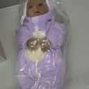 Aori Black Baby Dolls Realistic,17-inch Lifelike Soft Body Baby Girl That Look Real with Feeding Kit Included, Ideal Gift for Kids, Birthday, Pretend Play (Purple Rabbit)