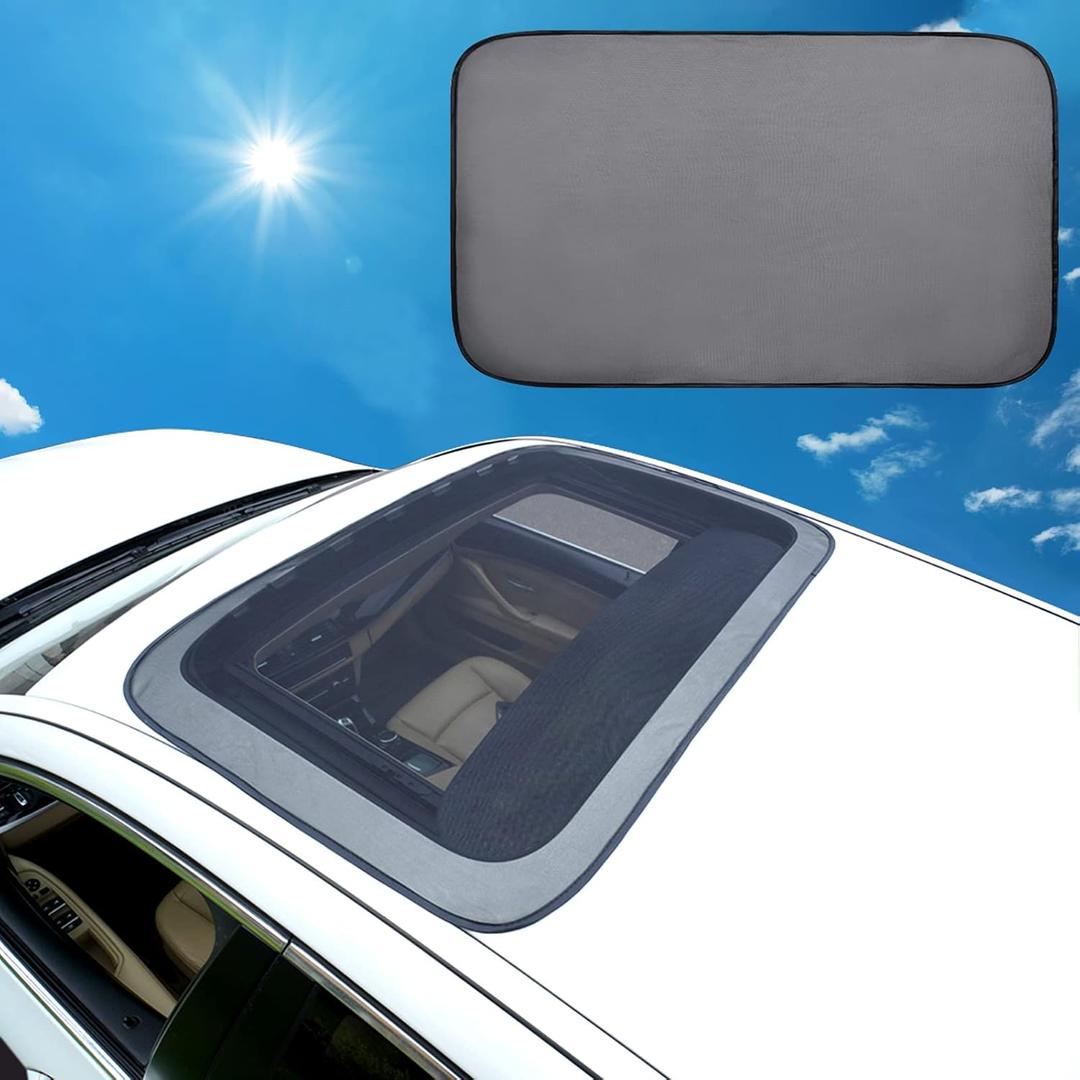 Car Sunroof Sun Shade 41"x 27" Magnetic Car Window Shade Breathable Mesh Roof Cover Window Screens for Camping, UV Sun Protection Sunshade for Moonroof and Side Window
