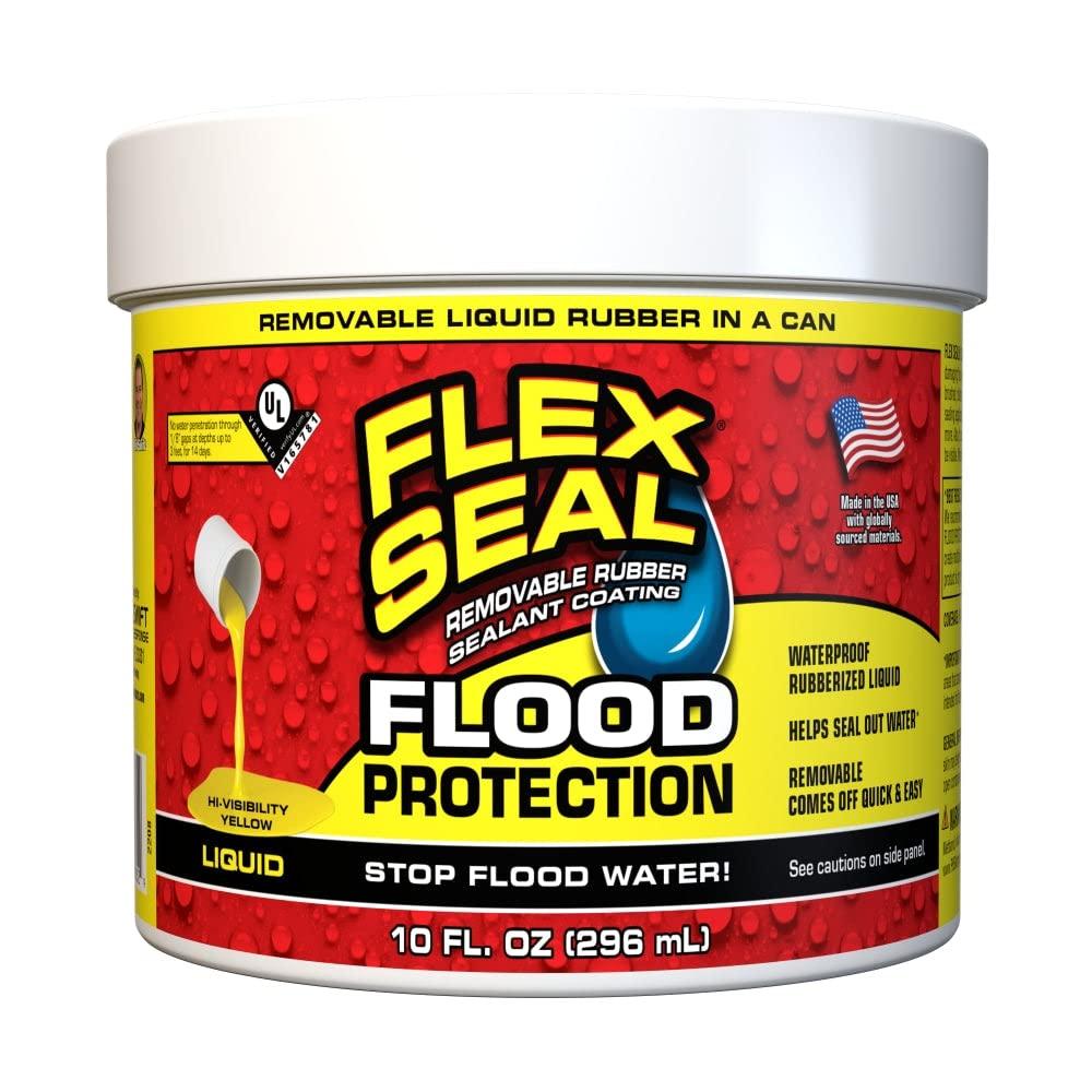 Flex Seal Liquid Flood Protection, 10 oz, Waterproof Rubberized Liquid, Removable, Use on Windows, Doors, Garage Doors, Seams, Casings, Thresholds, Conduits, Vents, Ducts, and More