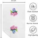Chinoiserie Pink Hydrangea Kitchen Towels, Grand Millennial Hydrangea Dish Tea Towels for Kitchen Decor, Blue and White Chinoiserie Porcelain Floral Decorative Hand Towel for Bathroom, 16x24 Inch