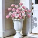 INXUGAO 6Pcs Artificial Flowers Fake Roses for Outdoor, 28" Long Stem Silk Roses for Wedding Indoor Outside Party Decor, Realistic Faux Bouquet for Tall Vase Planter (Pink)