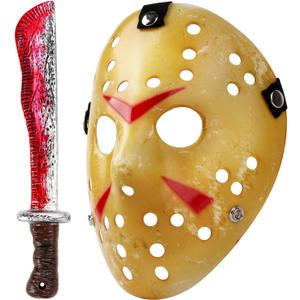 Landisun Mosqueda Cosplay Mask Machete Costume Halloween Horror Yellow 1