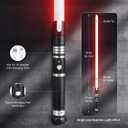 DAMIENSABER 2 Pack 4 Sound Fonts Light Sabers, RGB Heavy Dueling Light Sabers 12 Colors Changing for Adults, Volume Adjustable Metal Hilt Light Saber with Black Connector-Not APP Version