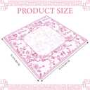 Chinoiserie Mahjong Mat with 1 Carrying Bag 31.5" x 31.5" Pink and White Rubber Anti Slip and Noise Reduction Multi Purpose Game Table Cover for Card, Board Tile Games