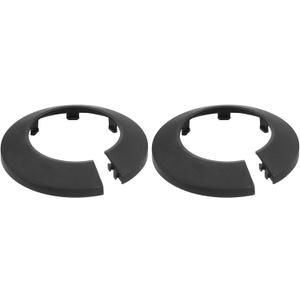 uxcell Escutcheon Plate, 2Pcs 50mm - Fit 1.9" Outer Diameter Split Pipe Flange Water Pipe Cover Collar Decoration, PP Plastic Plumbing Cover Plates (Black)
