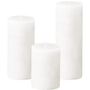 Simply Soson 3x4, 3x6, 3x8 inch White Pillar Candles, Set of 3 Pillar Candles, Rustic Texture, Unscented White Candles, Dripless Candles, Ideal as Wedding, Parties, Spa, Dinner, Home Decor, Church