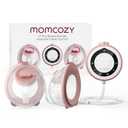 Momcozy Breast Pump Hospital-Grade, Hands-Free & Portable Wearable Pump with 3 Modes|15 Levels, Equipped with Leak-Proof DoubleFit Flange, Deep Pink