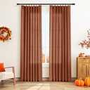 MIULEE Terracotta Pinch Pleat Linen Curtains 84 Inch Length 2 Panels Set for Bedroom Dinging Room Semi Sheer Boho Farmhouse Neutral Window Curtains 84 Inches Long for Living Room Nursery 40x84  - 6PACK