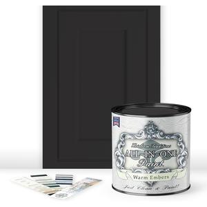 ALL-IN-ONE Paint, Warm Embers (Warm Black), Quart - Durable cabinet and furniture paint. Built in primer and top coat, no sanding needed. Includes our 30 featured color card. (32 Fl Oz (Pack of 1))