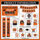 Graduation Decorations 2026 Orange Graduation Party Decor Set include Congrats Grad Banner Backdrop Class of 2026 Balloons Party Supplies