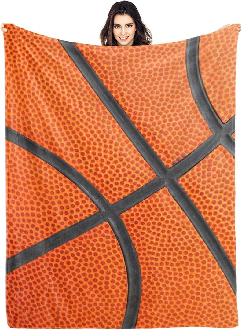 Basketball Blanket Gifts for Boys Girls Baskteball Accesories Gifts for Team Baskteball Gift for Men Baskteball Lover/Player Gifts Super Soft Warm Baskteball Throw Blanket 60"x50"
