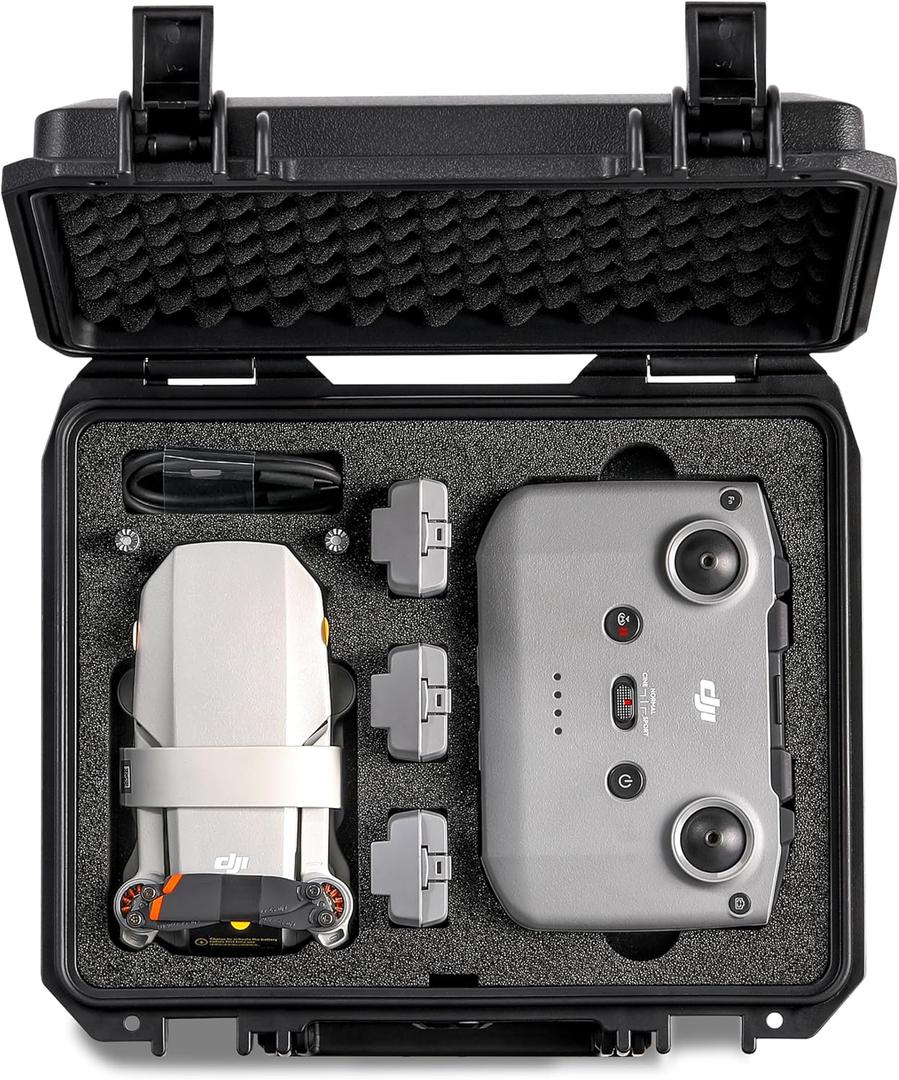 Waterproof Hard Case for DJI Mini 4K / 2 SE / 2 Fly More Combo – Professional IP67 Shockproof Drone Carrying Case with Automatic Pressure Valve & Odor-Free Foam for Travel & Accessories (Case Only)