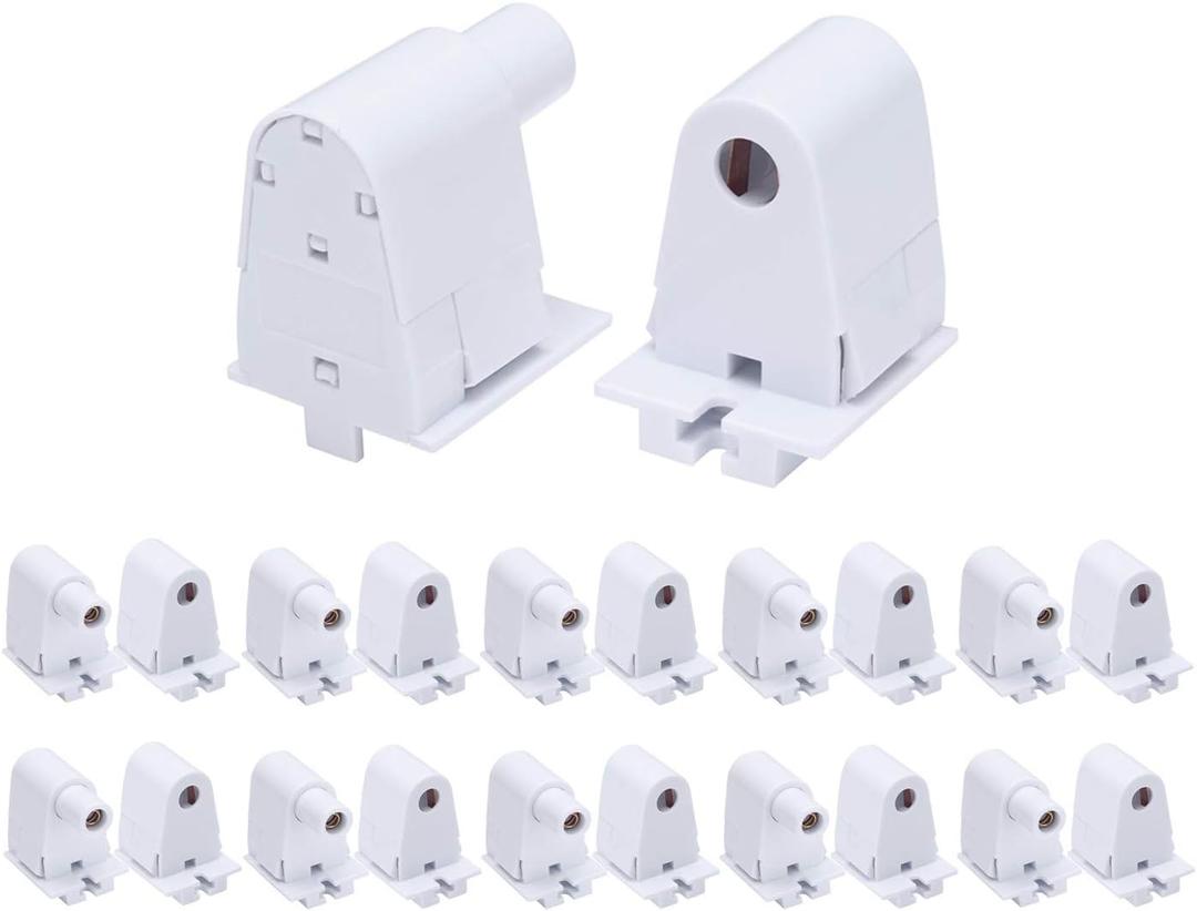 10 Pairs Tombstone Base Holder Socket Connector with T8 Single Pin FA8 8ft LED Bulb Light Replacement Fluorescent Plunger