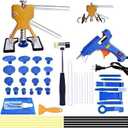 Car Dent Puller Kit,47PCS Paintless Dent Remover Kit with Golden Dent Puller, Bridge Puller & Glue Gun for Auto Body Dent Removal, Dent Pullers Kit for SUV Truck Car Refrigerator DIY Repair (Blue)