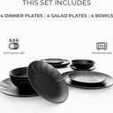 Nomnu Spiderweb Dinnerware Set, Gothic Dinner Plates and Bowls, Matte Black