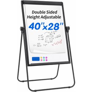 40"x28" Double Sided Magnetic Dry Erase Easel Whiteboard on U Stand