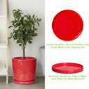 2 x Eightpot 2 Pack Plant Plates to Catch Water, Plant Trays for Pots Indoor Outdoors, 7.5 Inch Plants Water Catcher Tray, Round Flower Pot Saucers, Modern Decorative Dishes to Catch Water, Red