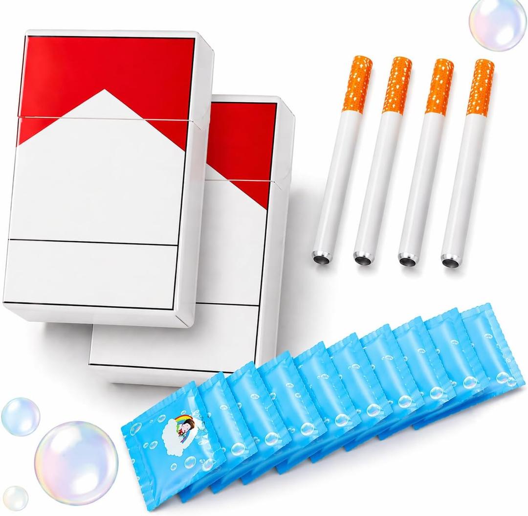 Bubble Cigarette Blower Toy, 2 Pack Bubble Stress Relief Toy Mini Bubble Blower Bubble Sticks Relaxation Birthday Party Gift for Men Women