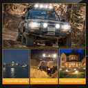 AUXTINGS 9 inch 96W Red Round Led Light Bar Spot Beam Offroad 4x4 Work Light 12V 24V Driving Fog Lamps for Jeep Truck Off-Road Vehicles 4x4 Atvs Utvs
