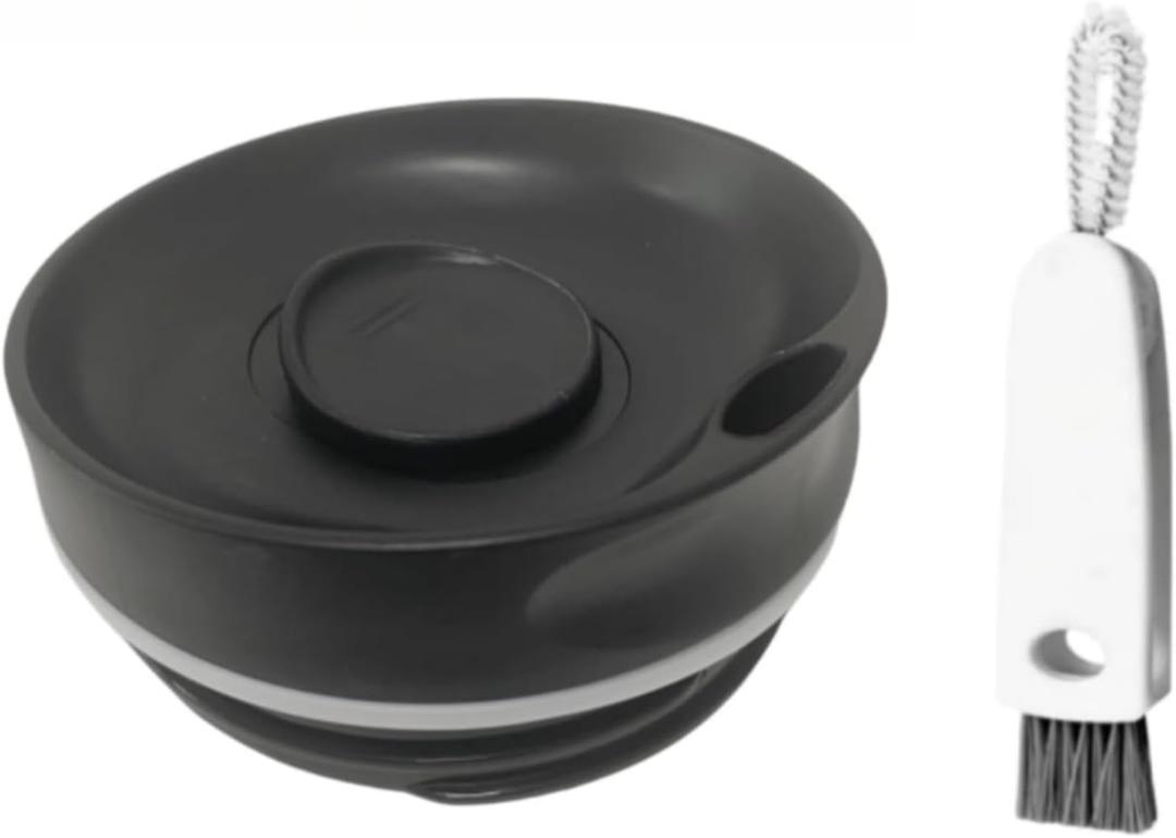 Tumbler Replacement Slider Lid Compatible for Owala SmoothSip 20oz 12oz, Leakproof Top Cover Compatible with Owala SmoothSip Slider 12oz 20oz Coffee Tumbler, Cap Lid Brush (Black)