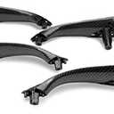 WEILEITE Front Interior Door Pull Handles Grab Bracket Trim Set Compatible with BMW 3 Series 4 Series 320,328,330,335,M3 2012-2018 and 428, 435,M4 2014-2017 Replace 51417279311(Carbon Fiber,4Pcs)