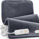 Electric Heating Pad for Back Pain & Cramps, 6 Heat Settings, Soft Machine Wash Fabric, Auto-Off & Moist Heat (Gray)
