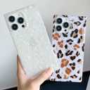 Elegent Pearl Pattern Compatible with iPhone Rectangle Edge Case, Slim Soft TPU Silicone Protective Bumper Cases Cover(Colorful Pearl,15 Pro)
