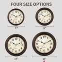 HYLANDA Wall Clock, Bronze Silent Non Ticking Classic Battery Operated Clocks, Decorative for Living Room, Bedrooms, Kitchen, Office (16 inch)
