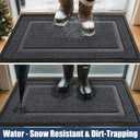 Extra Large Front Door Mat Outside Entrance Indoor Doormat, 60" x 34" Outdoor Mats For Patio Waterproof, Outdoor Door Mats For Outside Entry, Indoor Rugs for Entryway, Sturdy Natural Rubber, Drak Gray