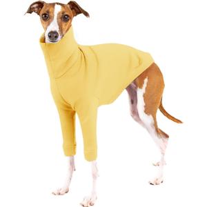 Dog Fleece Sweater Turtleneck Long Sleeve Pullover Sweatshirt Warm Puppy Clothes for Small Medium Dogs (M, Yellow)