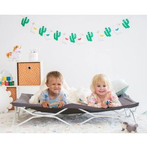 Regalo My Cot Twin Portable Toddler Bed, Includes Fitted Sheet, Gray