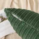 Kevin Textile Pack of 2 Corduroy Soft Soild Spring Decorative Square Throw Pillow Covers Set Cushion Cases Pillowcases for Sofa Bedroom Car 20 x 20 Inch 50 x 50 Cm Moss Green
