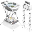 AVIDOR 2-in-1 Baby Bathtub with Stand for Newborn and Infants, Foldable Baby Bath Tub, Baby Shower Gifts for New Parents