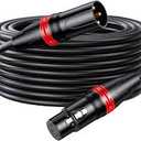 XLR Cables 100ft, Microphone Speaker Cables Male to Female, Gold-Plated 3-pins Balanced Mic Cable for Mixer - 1Pack