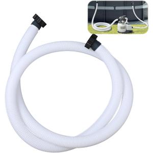 Frienda 10 ft Swimming Pool Replacement Hose - 1.5" Diameter Plastic Above Ground Hose Replacement Accessory for Home, Swimming Pool, Filter Pump, Saltwater Systems(White, Black)