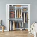 ClosetMaid ShelfTrack Wire Closet Organizer System, Adjustable from 4 to 6 Ft., With Shelves, Clothes Rods, Hardware, Durable Steel, White