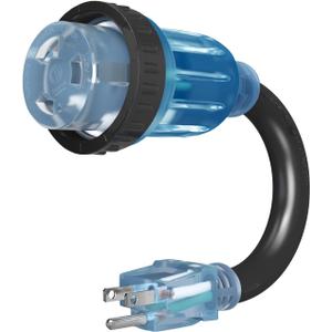 30 Amp to 110 Adapter Cord 13 inch, Nema 5-15P to L5-30R RV Power Converter with LED Power Indicator, 30 Amp RV Plug with Twist Lock for Camper Travel Trailer