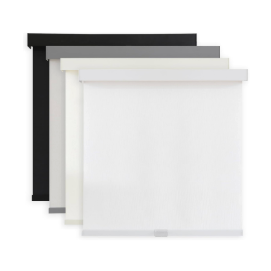 AOSKY Light Filtering Roller Shades Cordless Blinds for Windows, Free-Stop Shades with Valance, 99% Blackout, Thermal Insulated Fabric, UV Protection, Natural Woven Blinds（34" W x 72" H, White）