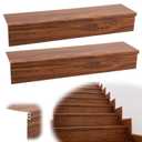 2 Set 4 Pcs Vinyl Stair Tread & Riser Kit, Waterproof Scratch Resistant