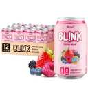 NLIFE Sugar Free Energy Drink Mixed Berry, Pack of 12, 96mg Natural Caffeine, Lutein for Eye Support Drinks, Vitamin Enriched, BL!NK Healthy Clean Energy, No Artificial Sweetener, 11.16 Fl Oz, BBD: 27/04/2027